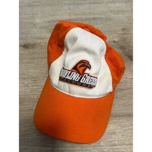 Adidas Bowling Green Falcons Hat Mens L/XL Orange White Trefoil Flex Fit Cap Vtg